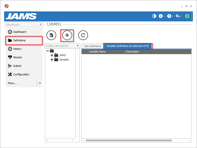 Setting A JAMS Variable JAMS Scheduler