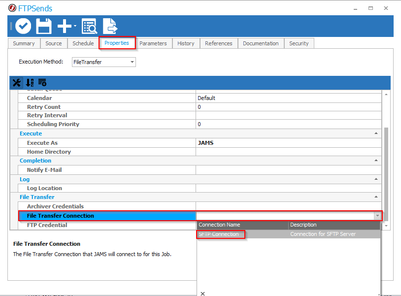 Using JAMS Connections JAMS Scheduler