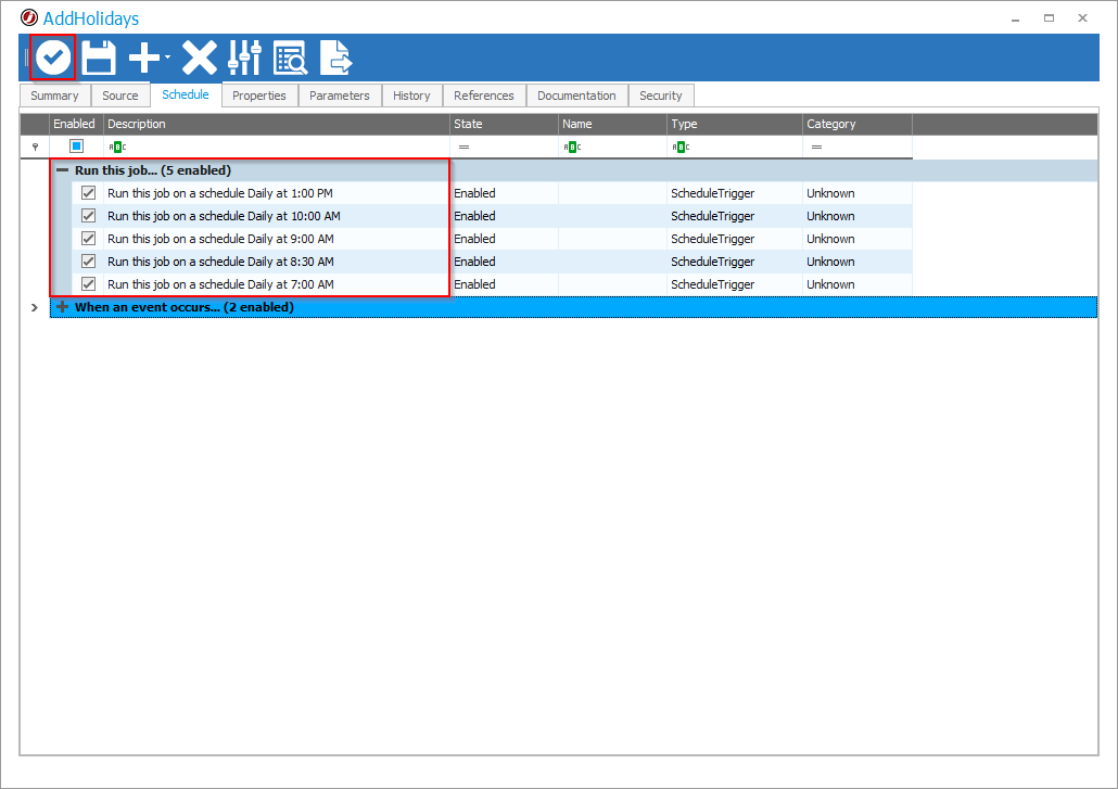 Defining Multiple Schedules to a JAMS Job in 7.1.xxx JAMS Scheduler